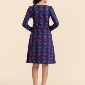 Alternative view of Jersey Kleid Chrissy Cross mit Blüten in blau und rot von Lalamour