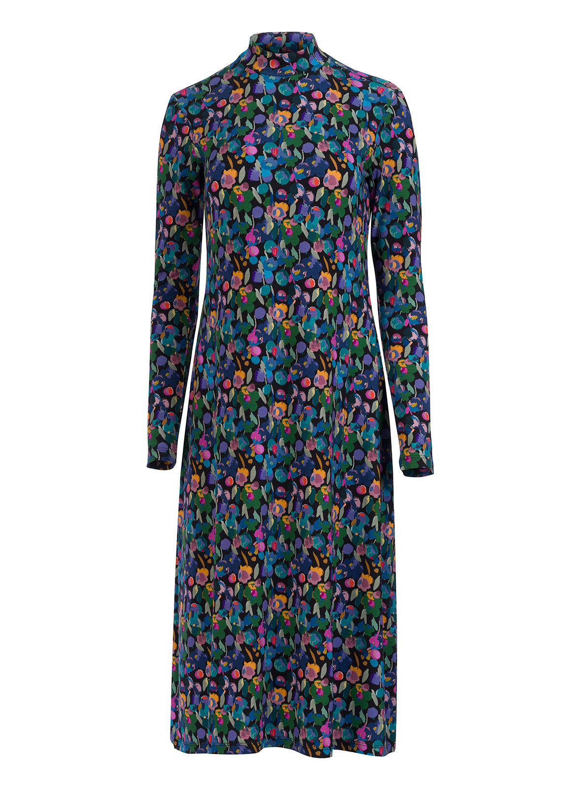 Kleid Willow mit Blüten und Tupfen in Retromix-Farben von Lalamour