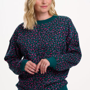 Eadie Sweatshirt Tupfen türkis/pink/schwarz von Sugarhill